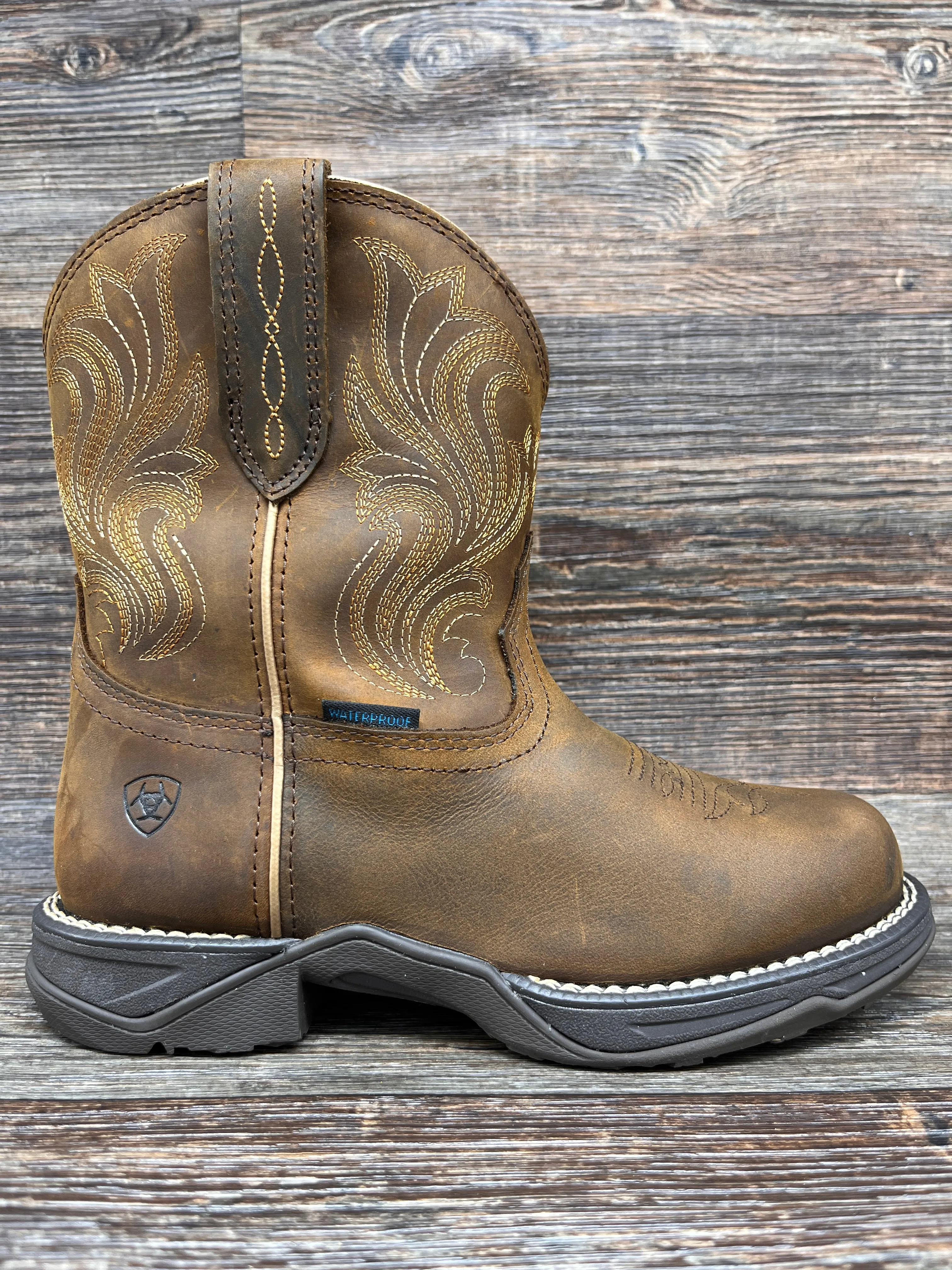 10044411 Women's Anthem Round Toe Shortie Waterproof Western Boot by Ariat