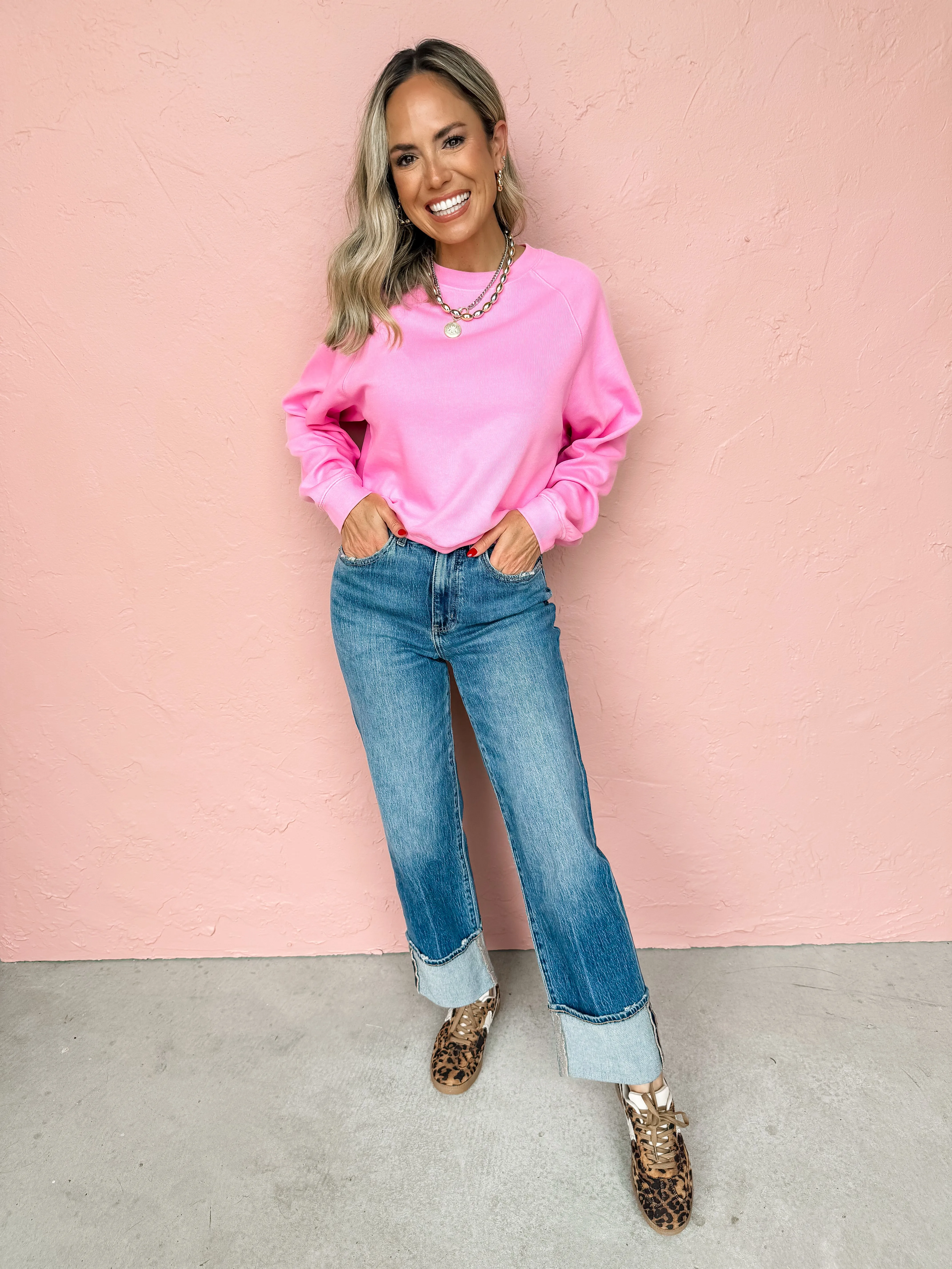 A Path To Follow Lightweight Sweatshirt-Pink