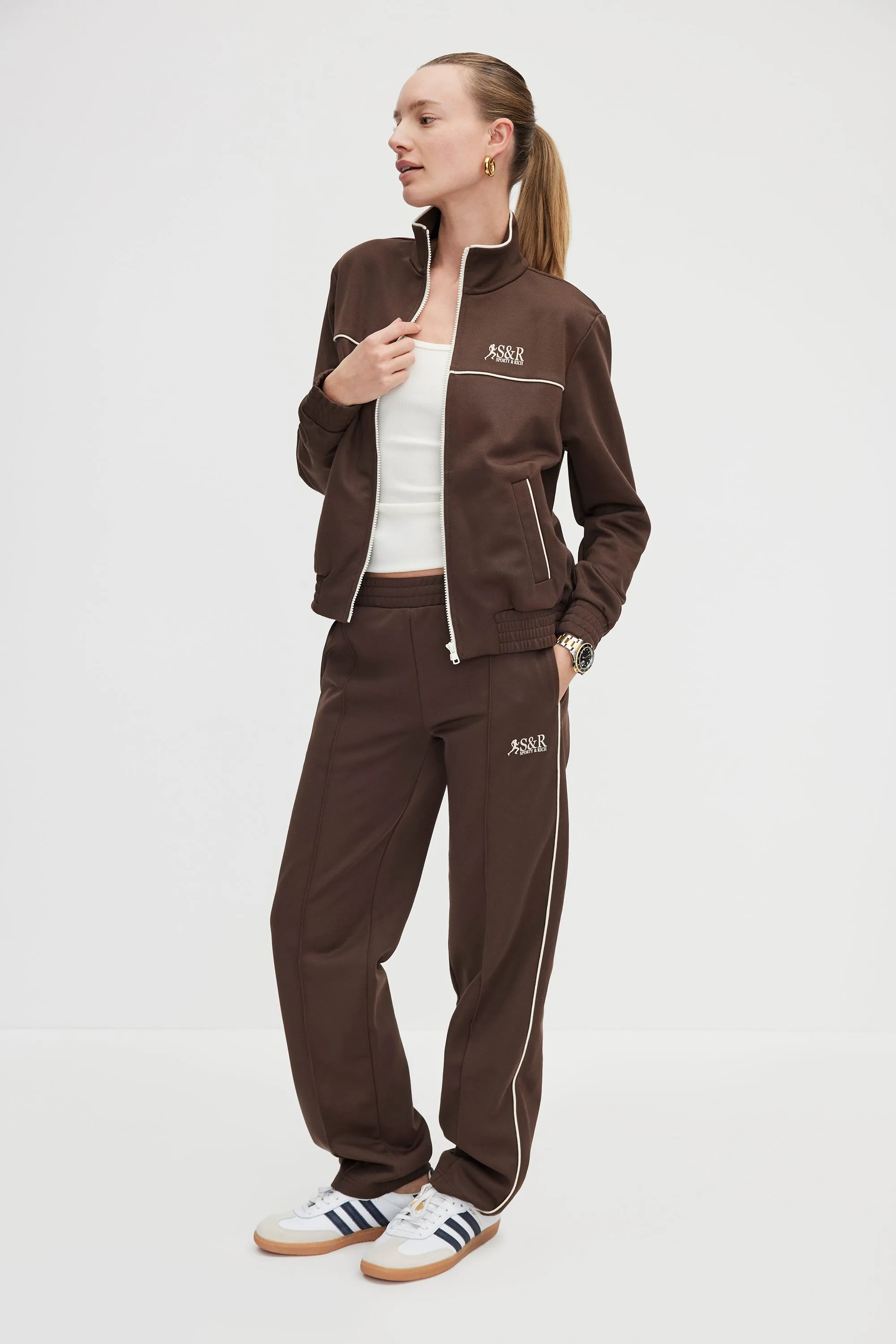 Action Logo Track Pants - Cocoa/Milk