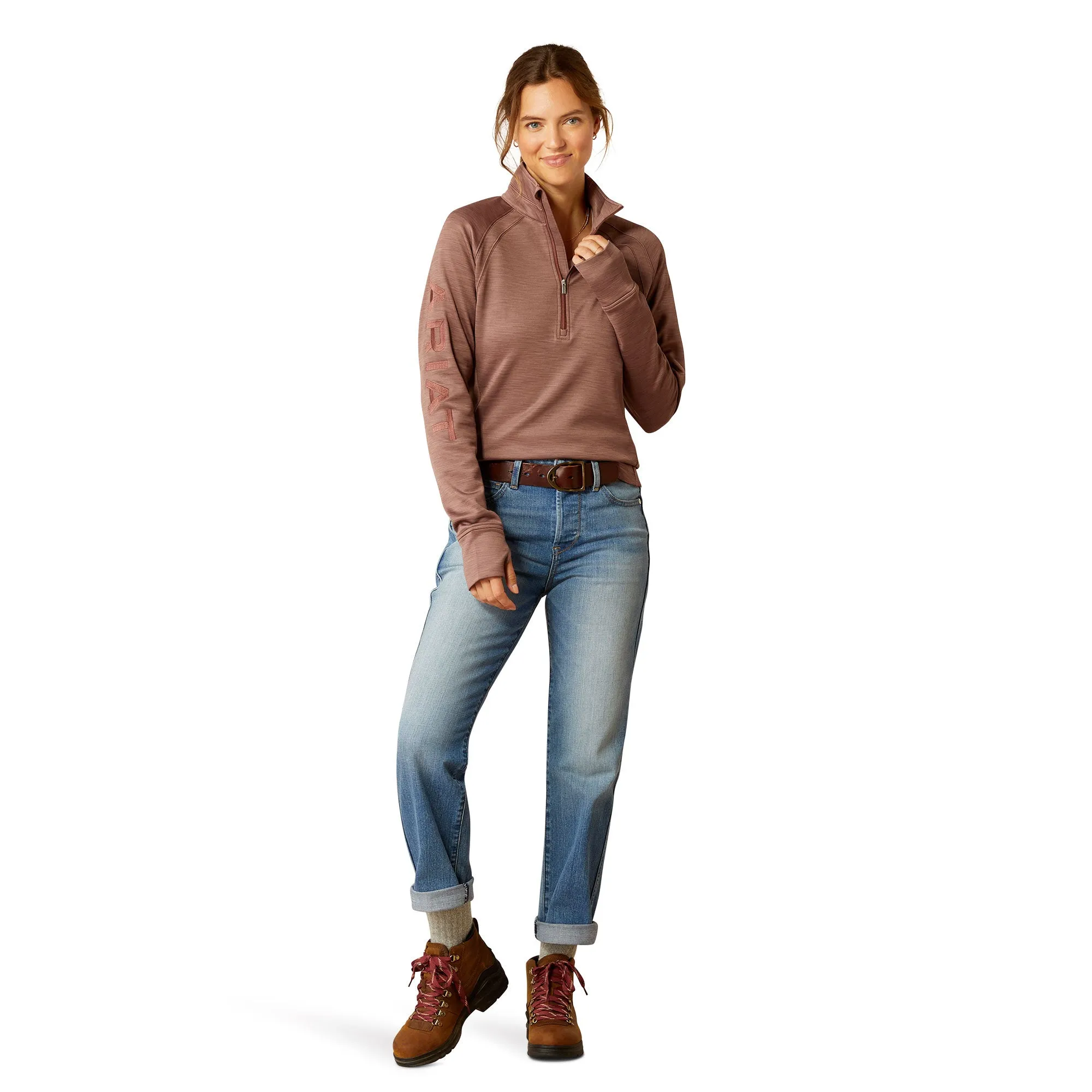 Ariat Wms Tek Team 1/2 Zip Sweatshirt Twilight Mauve