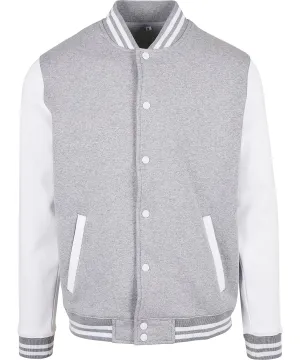 Basic college jacket | Heather Grey/White