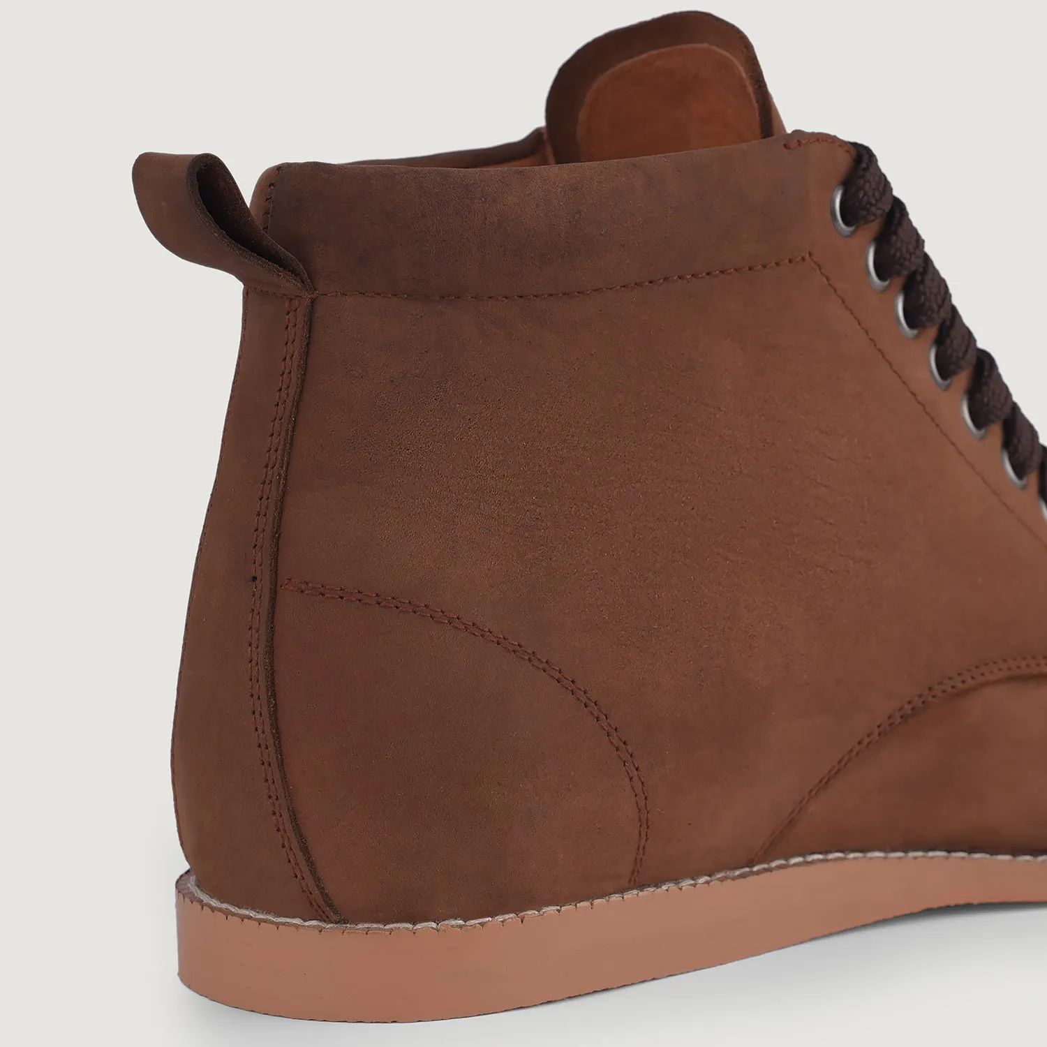 Bearman Moc Toe Pull-up Brown Leather Boots