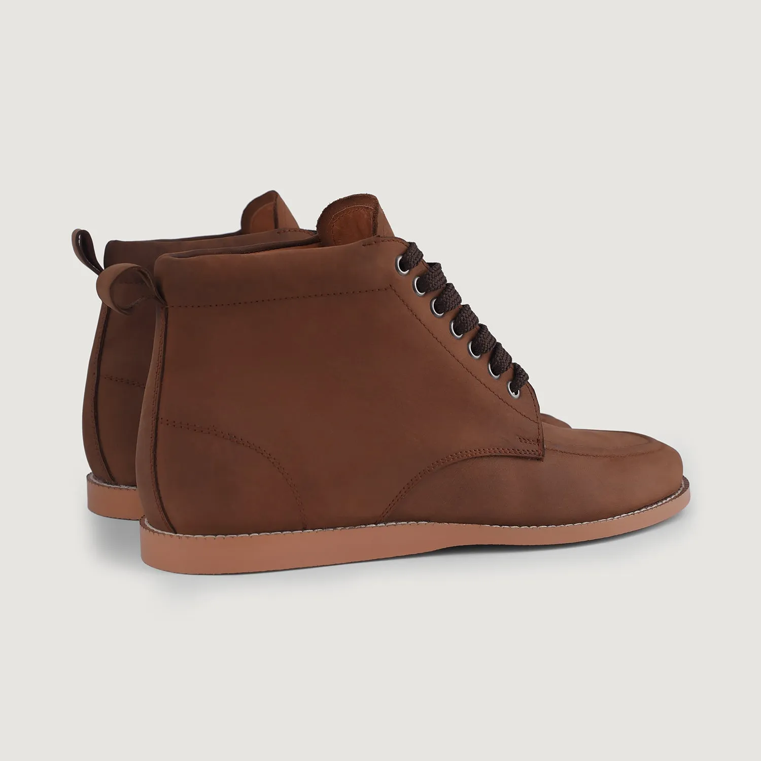 Bearman Moc Toe Pull-up Brown Leather Boots