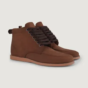 Bearman Moc Toe Pull-up Brown Leather Boots