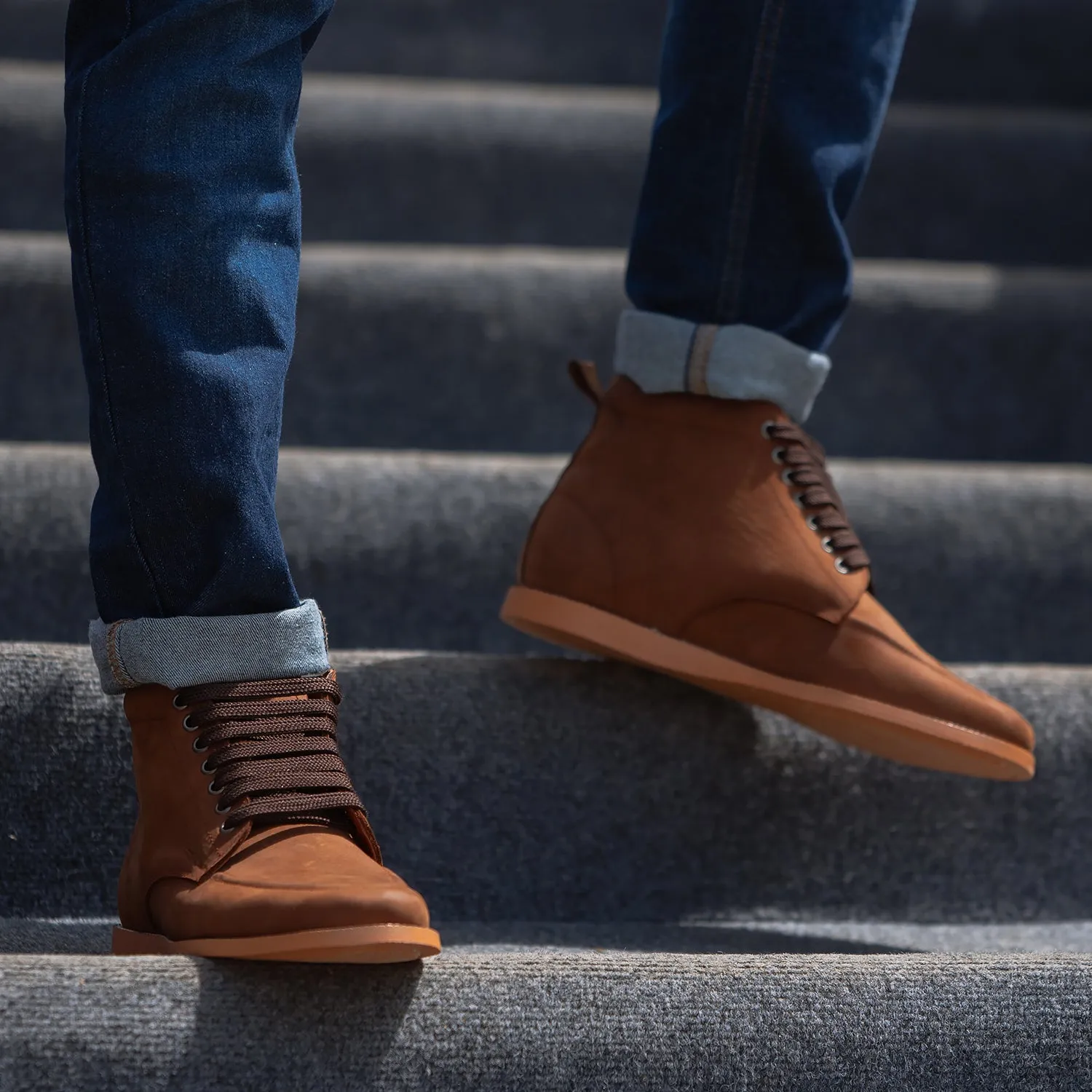 Bearman Moc Toe Pull-up Brown Leather Boots