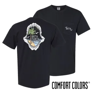 Beta Comfort Colors Shark Bite Black Short Sleeve Pocket Tee