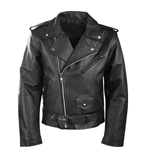 Black Leather Jacket Unisex Brando Rider Classic Fashion Jacket