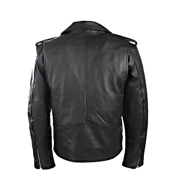 Black Leather Jacket Unisex Brando Rider Classic Fashion Jacket