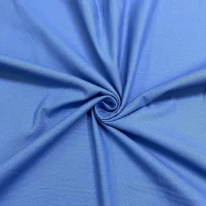 Blue Solid Lycra Cotton Denim Fabric