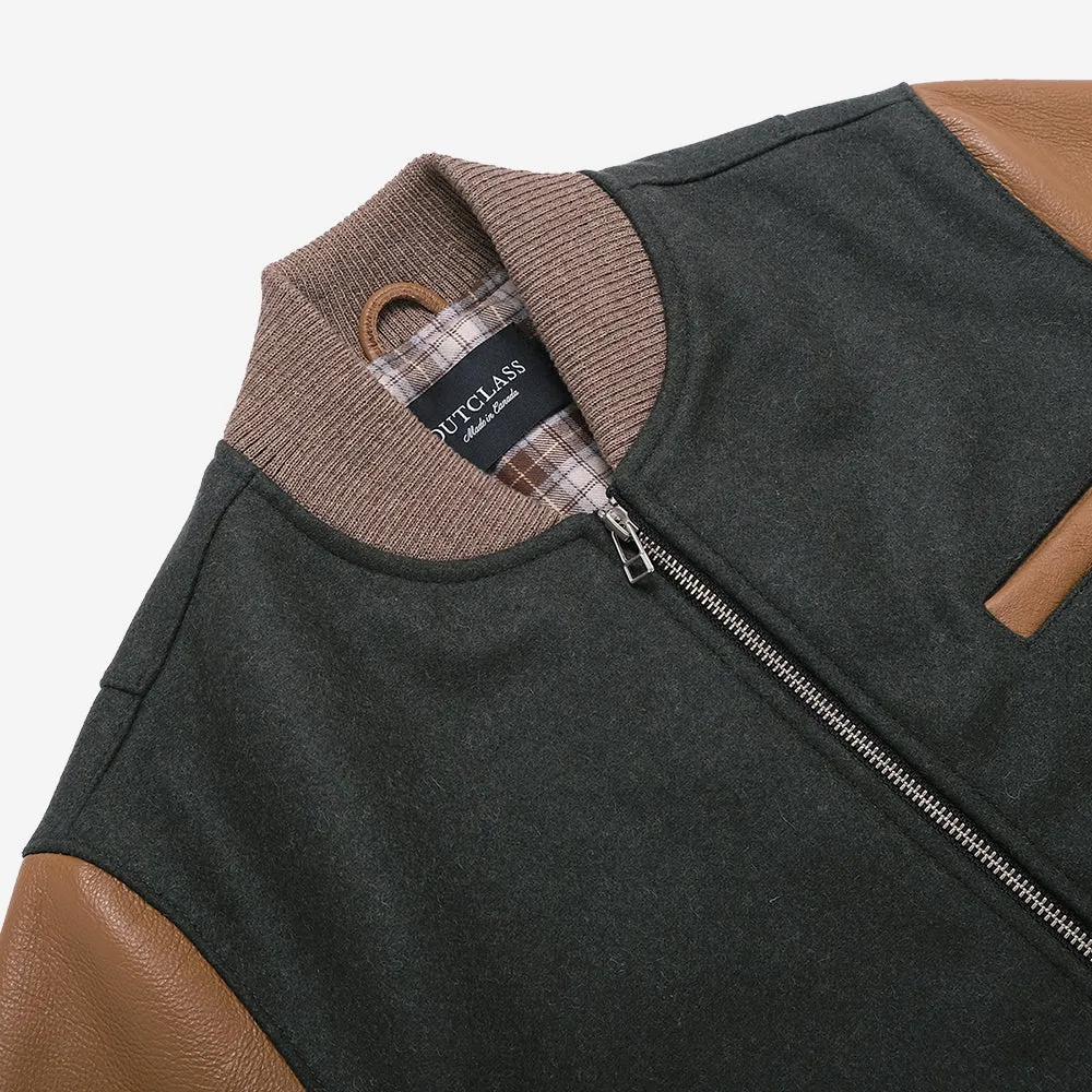 Bomber Jacket - Olive/Cognac