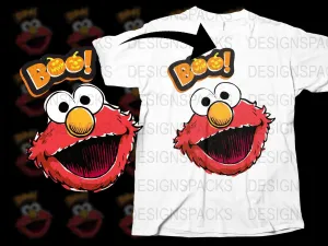 Boo! Elmo Face Halloween Sesame Street Png Digital Download