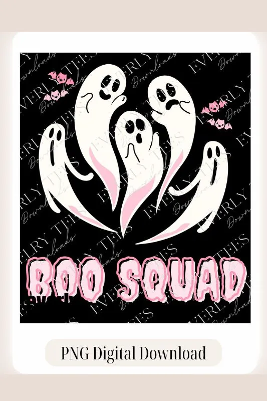 Boo Squad Halloween Design PNG Download