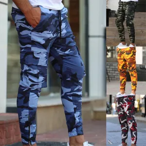 Casual Colorful Camouflage Pants Men Elastic Comfortable Trousers