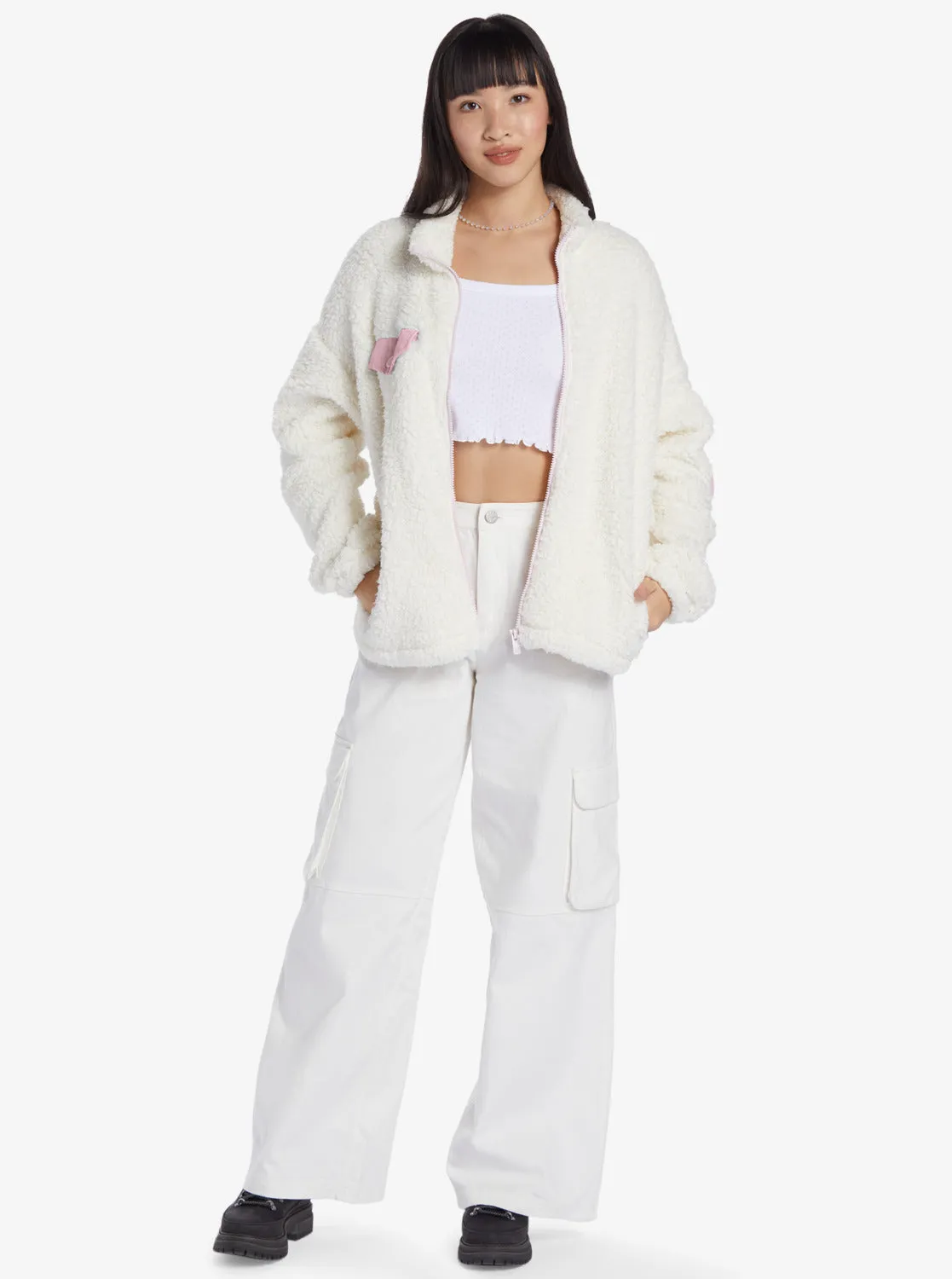 Chloe Kim Pop Snow Sherpa Full-Zip Fleece - Vanilla Ice