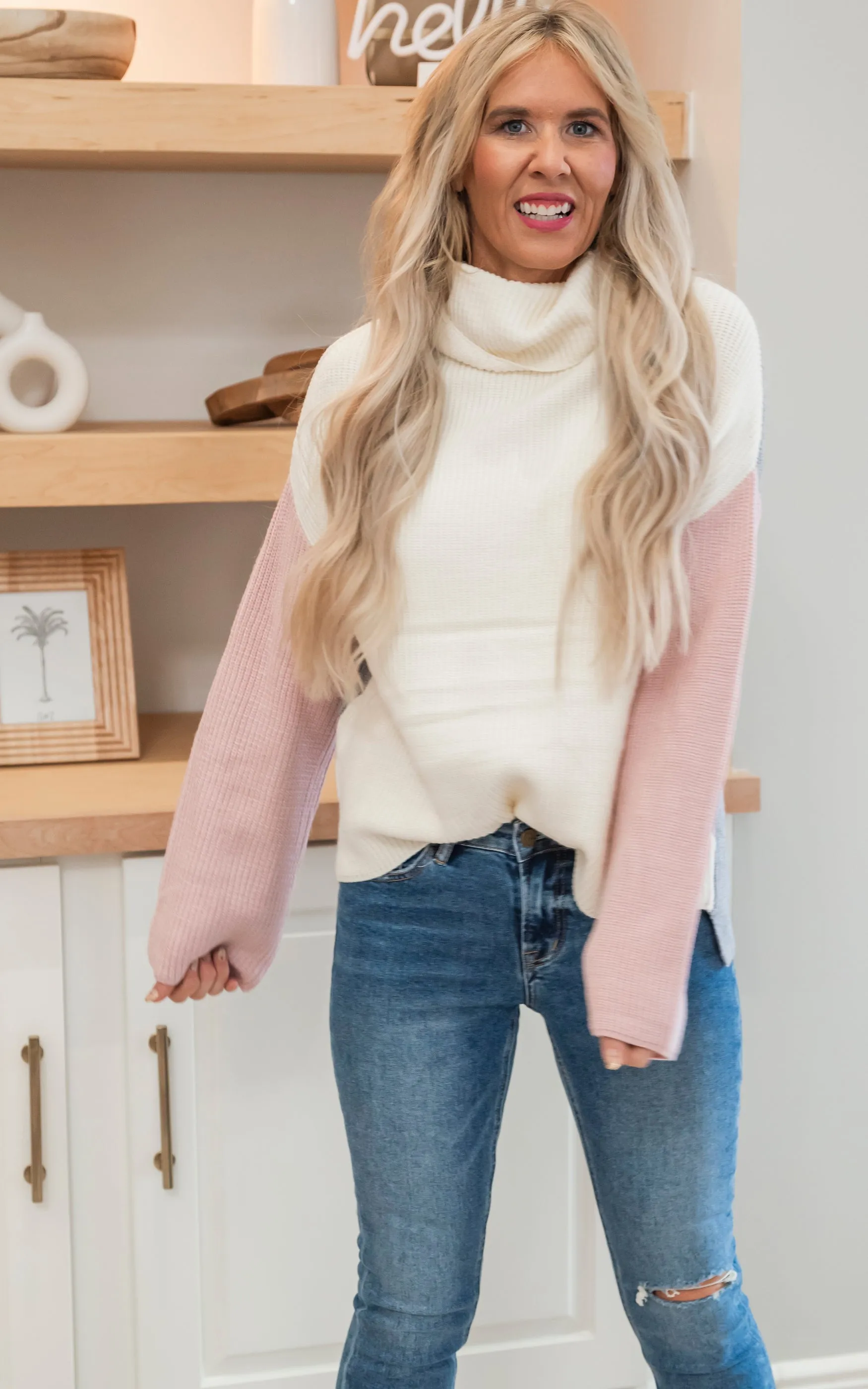 Colorblock Turtleneck Sweater - Final Sale