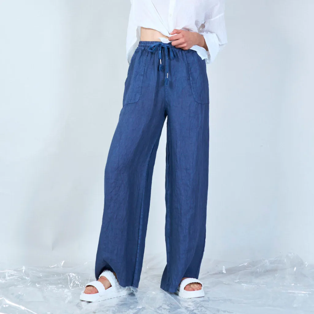 Comfortable linen blend drawstring pants wholesale