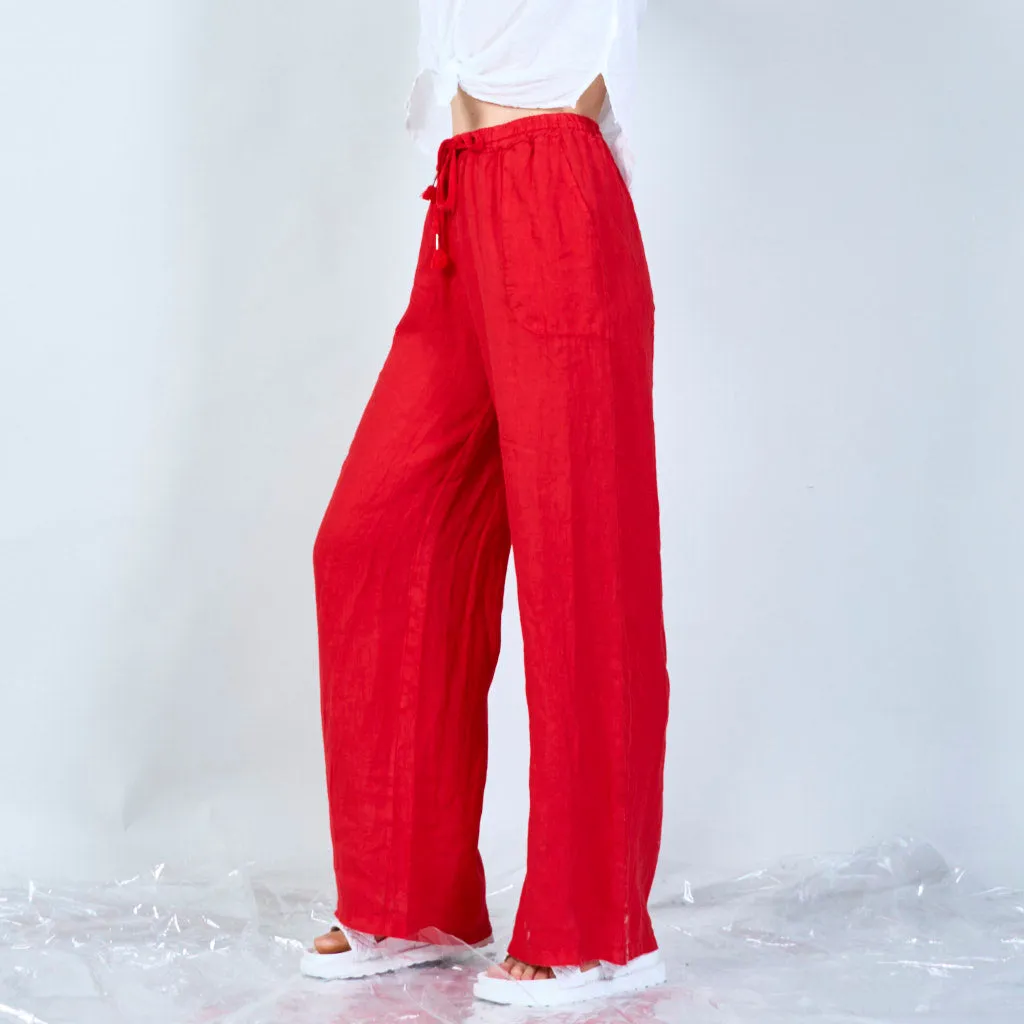 Comfortable linen blend drawstring pants wholesale