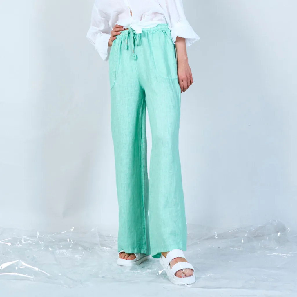 Comfortable linen blend drawstring pants wholesale