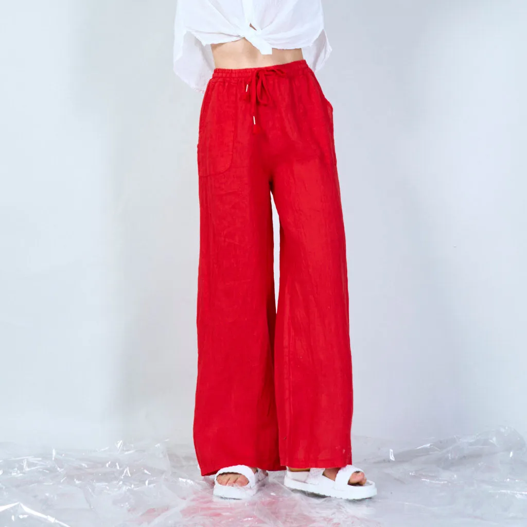 Comfortable linen blend drawstring pants wholesale