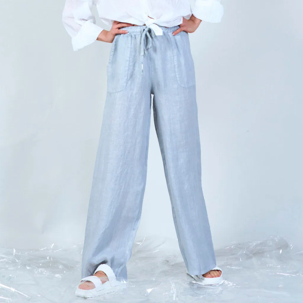 Comfortable linen blend drawstring pants wholesale