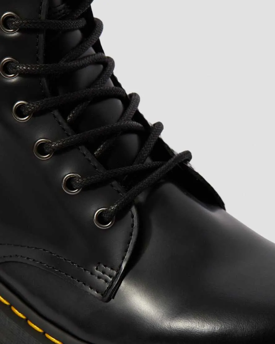 DR MARTENS JADON SMOOTH LEATHER PLATFORM BOOTS - BLACK