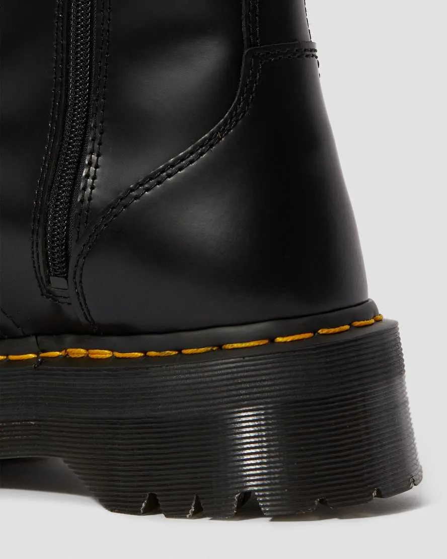 DR MARTENS JADON SMOOTH LEATHER PLATFORM BOOTS - BLACK