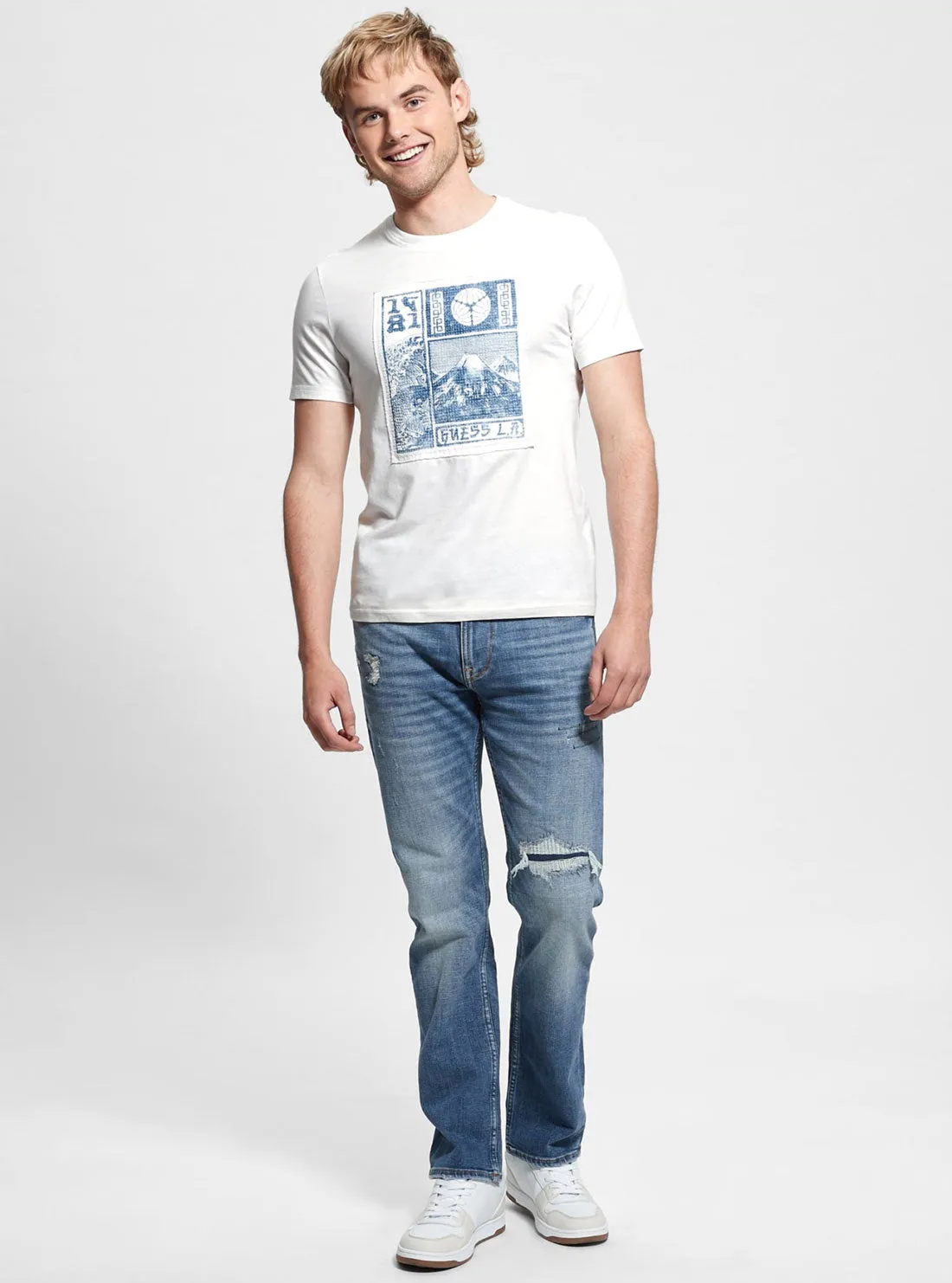 Eco White Patch and Embroidered T-Shirt