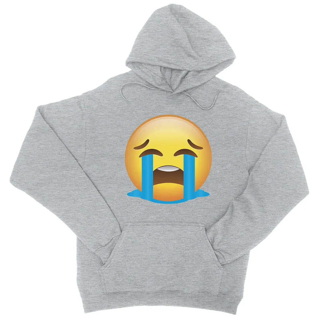 Emoji-Crying Unisex Pullover Hoodie Tough Understanding Sad Gift