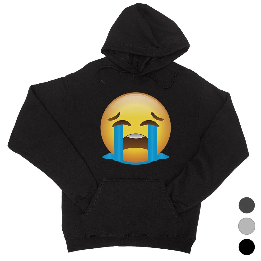 Emoji-Crying Unisex Pullover Hoodie Tough Understanding Sad Gift