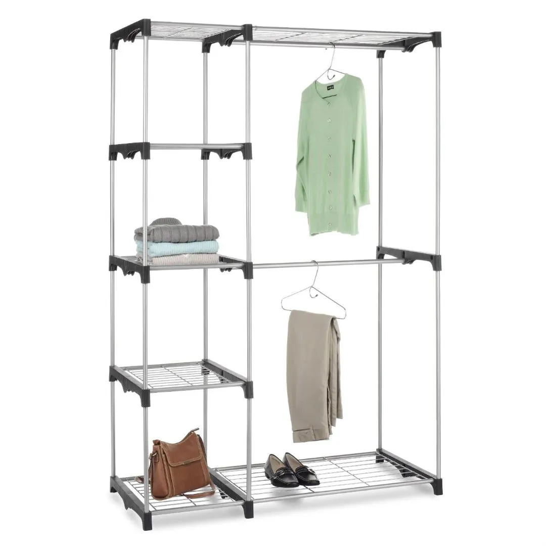 Freestanding Closet Organizer Garment Rack Storage Unit with Hanging Rods