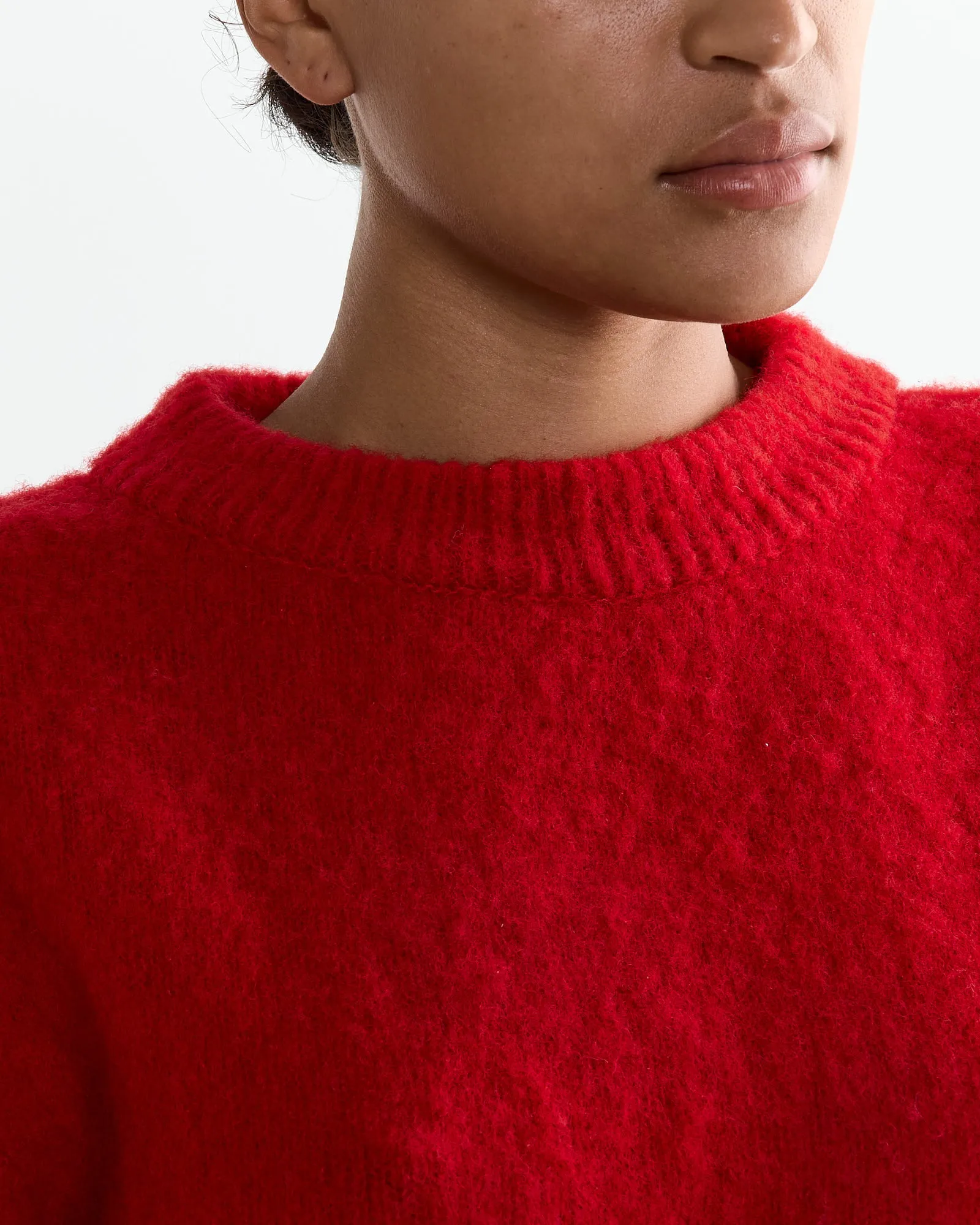 Furry Brushed Knit in Red