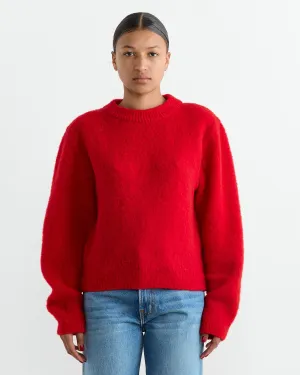 Furry Brushed Knit in Red