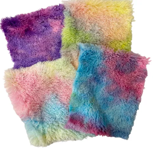 Galaxy Multi Color Dye Fuzzy Faux Fur Fabric