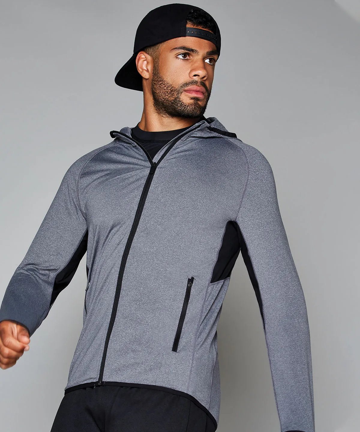 Gamegear® fashion fit sports jacket | Grey Melange/Black