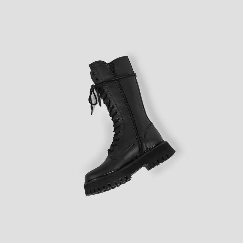 Groovy Lace-Up Black Combat Boots