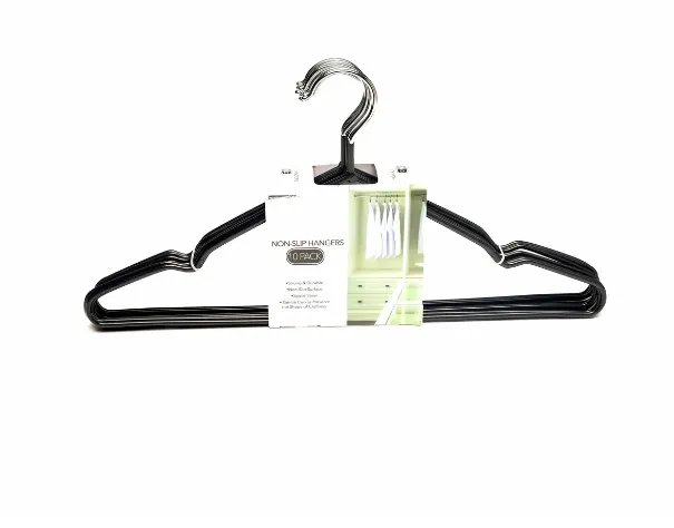 HA71535, Simpli Furnished 10Pk Non-Slip Hangers - Black