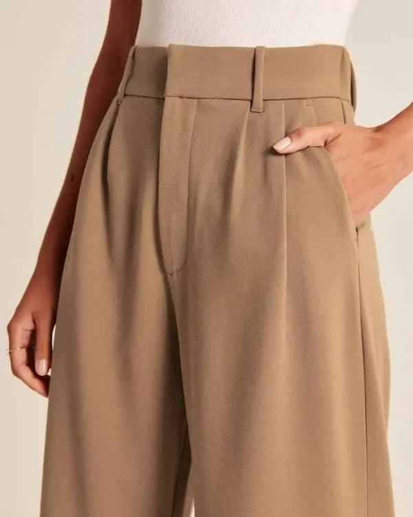 High-Waisted Wide-Legged Trousers