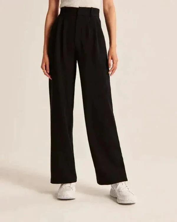 High-Waisted Wide-Legged Trousers