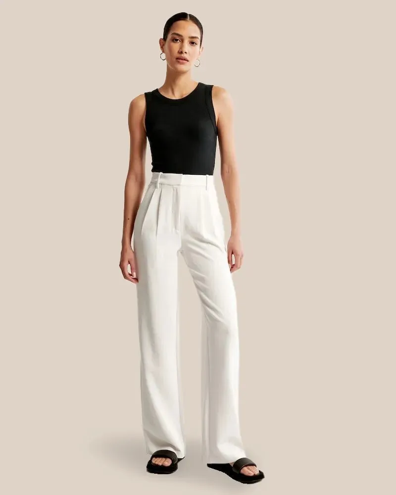 High-Waisted Wide-Legged Trousers