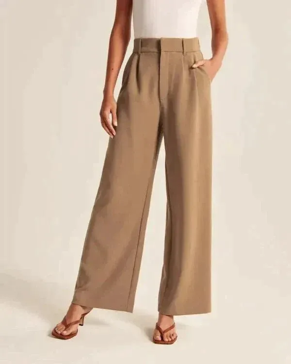 High-Waisted Wide-Legged Trousers