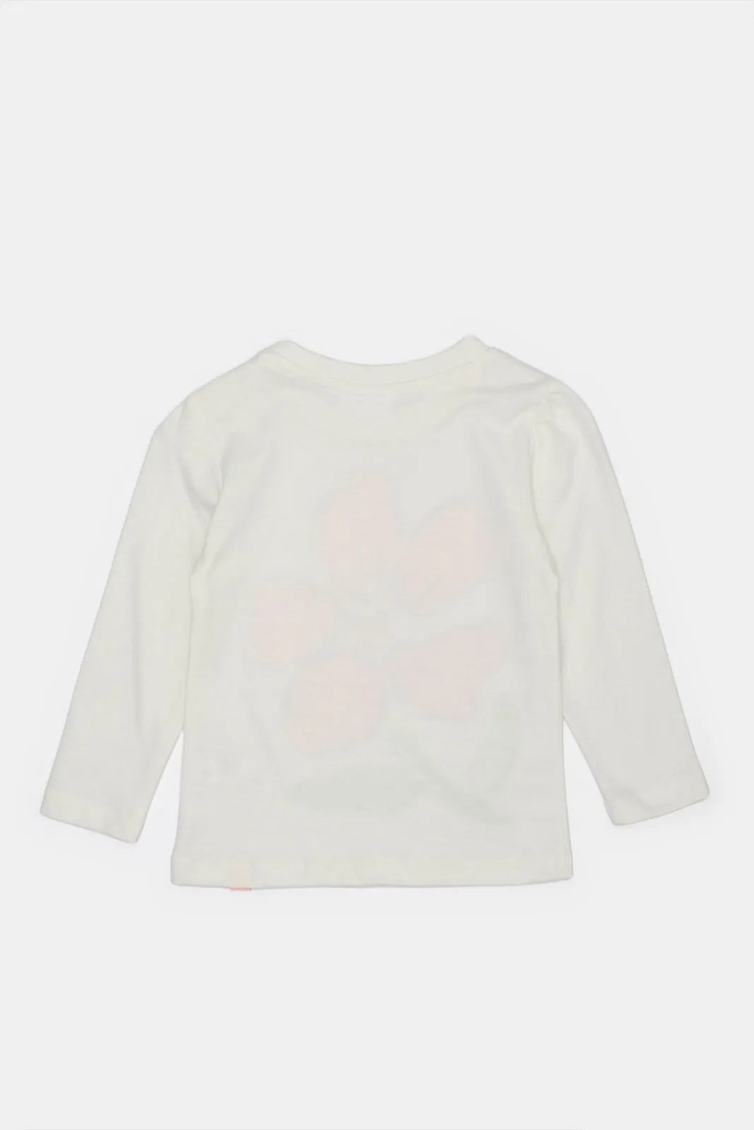 Infant Girls Ivory Flower Printed T-Shirt