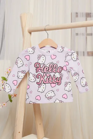 Infant Girls  Lilac Hello Kitty Printed T-shirt