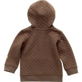 Infant/Toddler Long Sleeve Quilted Jersey 1/2 Zip Sweatshirt - Chestnut