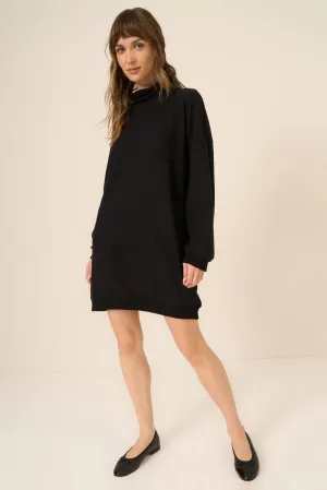 Kai Funnel Neck Cozy Dress in Black