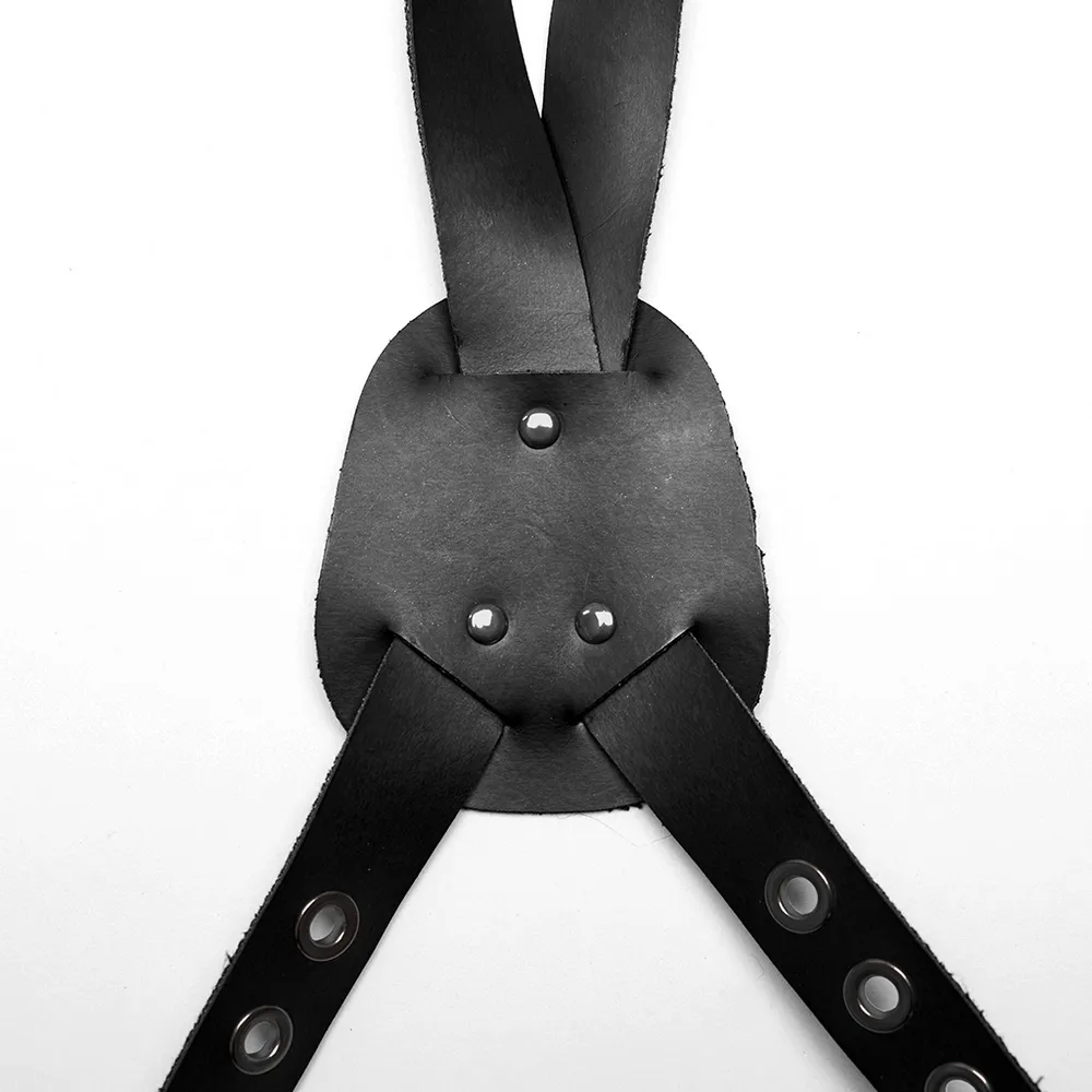 Leather Harness Chest Rig with Utility Pouches