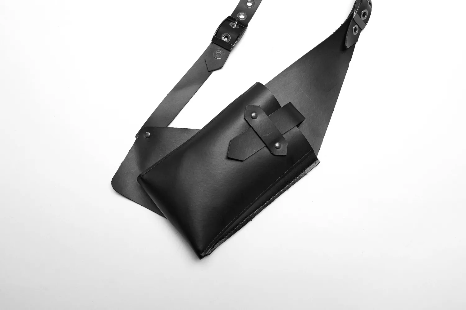 Leather Harness Chest Rig with Utility Pouches