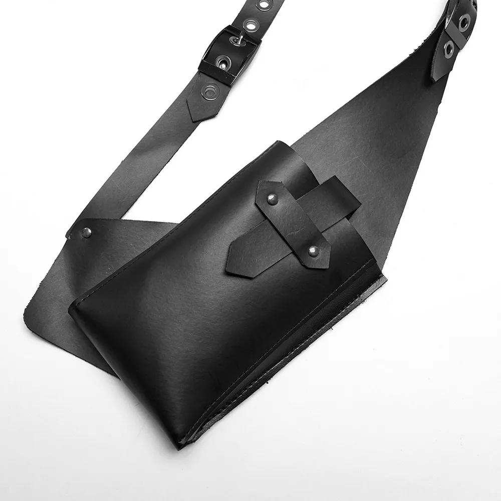 Leather Harness Chest Rig with Utility Pouches