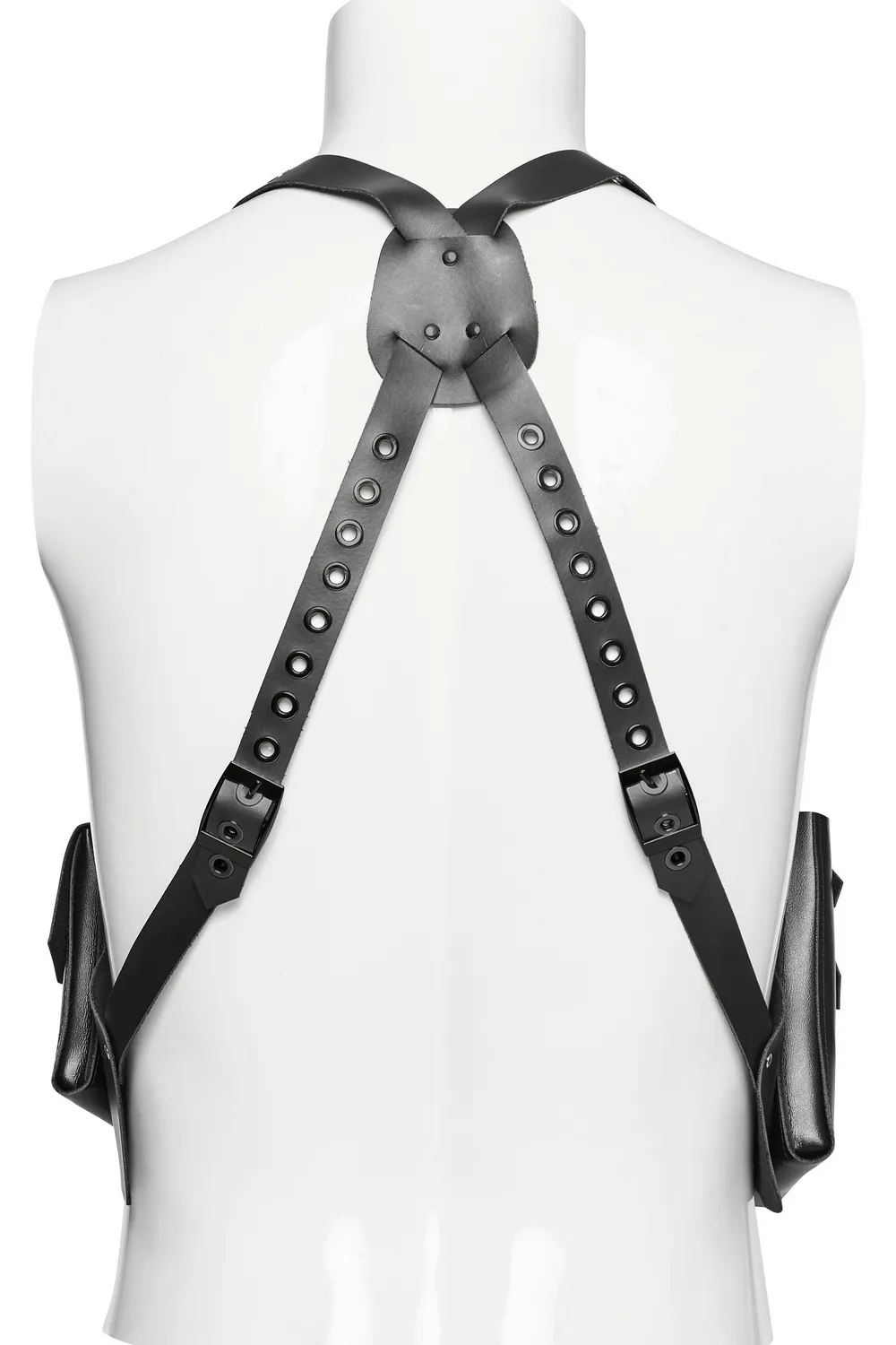 Leather Harness Chest Rig with Utility Pouches