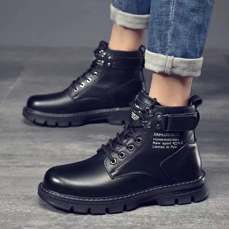 Leather Shoes High Top Fashion Winter Boots