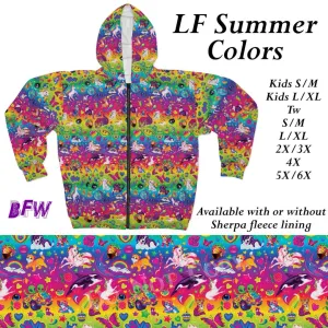 LF Summer colors zip up hoodie with sherpa fleece lining